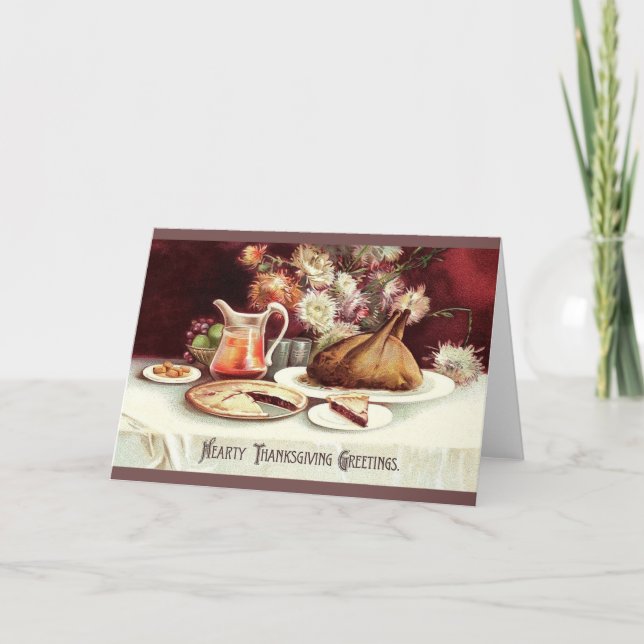 Vintager Erntedank Grußkarte Feiertagskarte (Vorderseite)