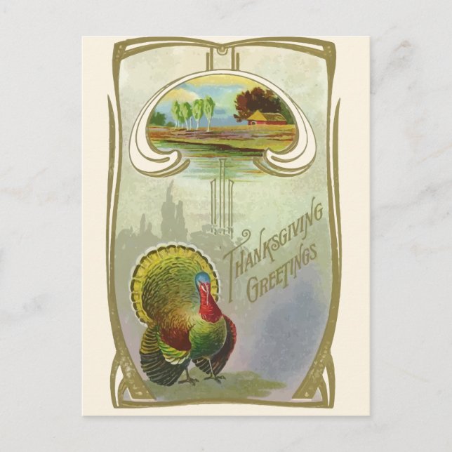 Vintager Erntedank Grußkarten Postkarte (Vorderseite)