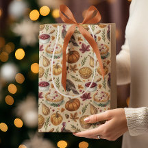 Vintager Erntedank Harvest Muster | Rustikaler Fal