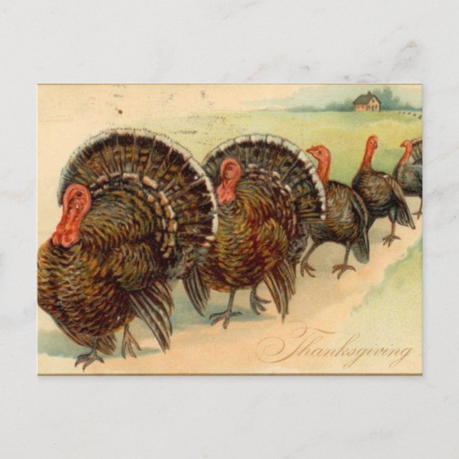 Vintager Erntedank Holiday Postkarte (Vorderseite)