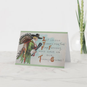 Vintager Erntedank Pilgris und Türkische Karte