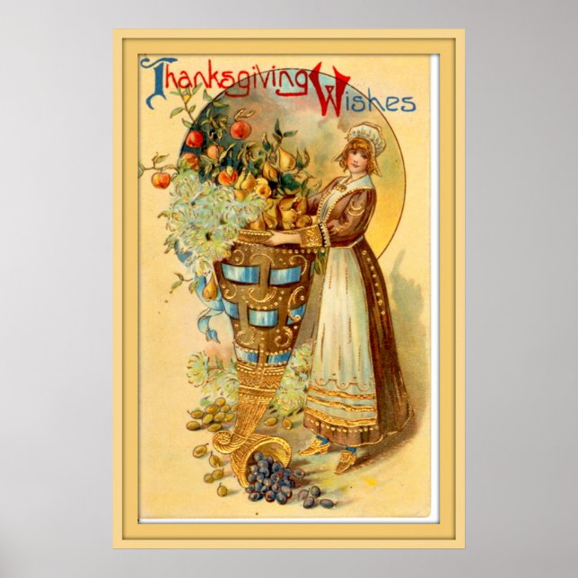 Vintager Erntedank Poster (Vorne)