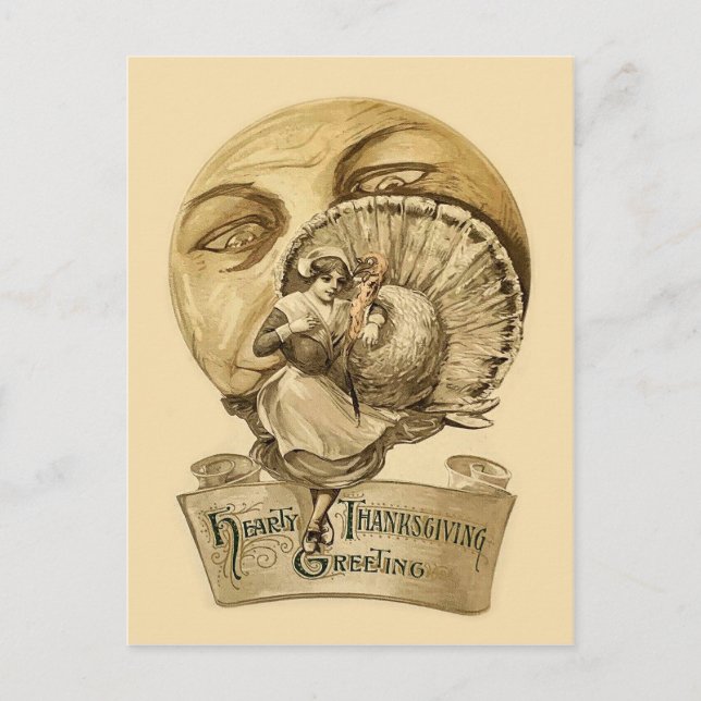 Vintager Erntedank Postkarte (Vorderseite)