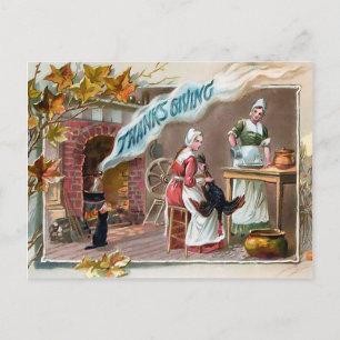 Vintager Erntedank Postkarte