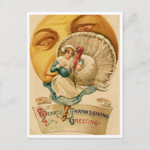 Vintager Erntedank Postkarte