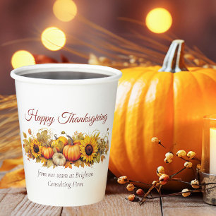 Vintager Erntedank Pumpkins Custom Company Pappbecher