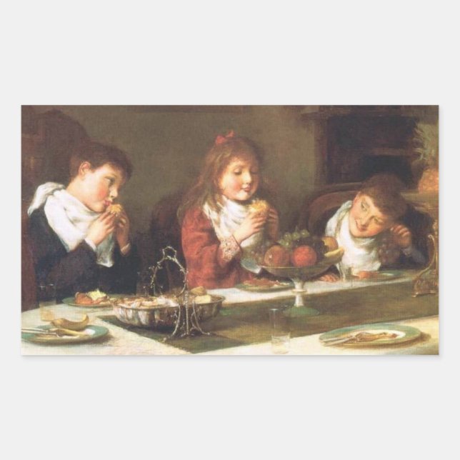 Vintager Erntedank Rechteckiger Aufkleber (Vorderseite)