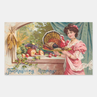 Vintager Erntedank Rechteckiger Aufkleber