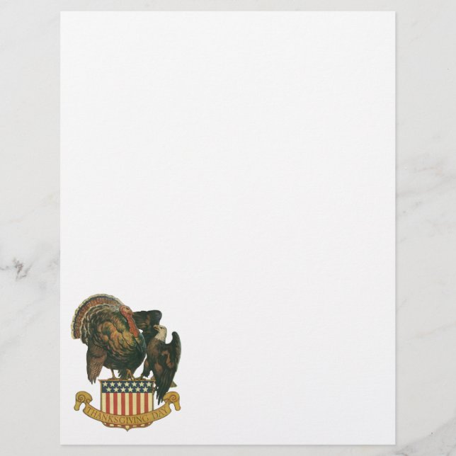 Vintager Erntedank Türkei, Adler, amerikanische Fl (Vorderseite)