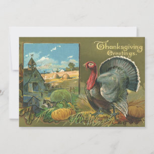 Vintager Erntedank, Türkei auf dem Bauernhof Einladung