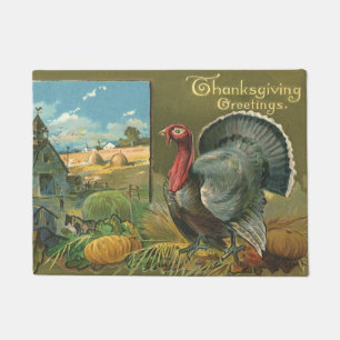 Vintager Erntedank, Türkei auf dem Bauernhof Fußmatte
