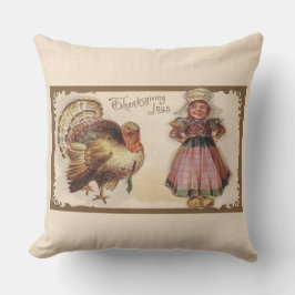 Vintager Erntedank, Türkei, Pilgermädchen Kissen