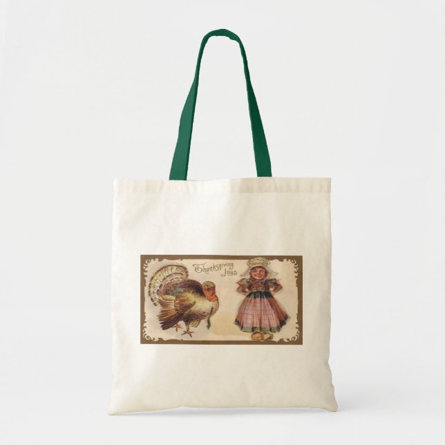 Vintager Erntedank Türkei Tragetasche (Vorne)