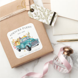 Vintager Erntewagen | ERNTEDANK Quadratischer Aufkleber