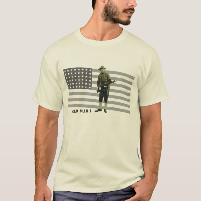 Vintager Erster Weltkriegdoughboy-Soldat mit T-Shirt (Vorderseite)