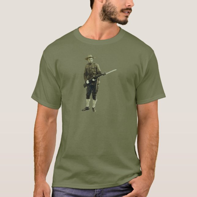 Vintager Erster Weltkriegdoughboy-Soldat T-Shirt (Vorderseite)