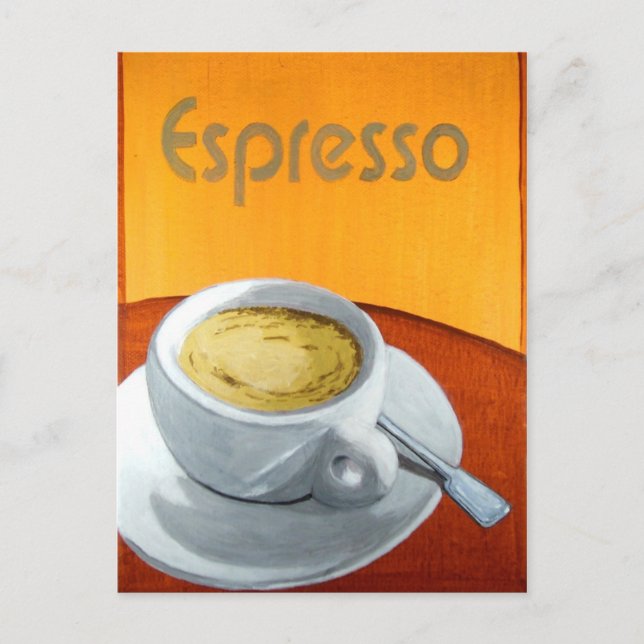 Vintager Espresso-Kaffee Postkarte (Vorderseite)