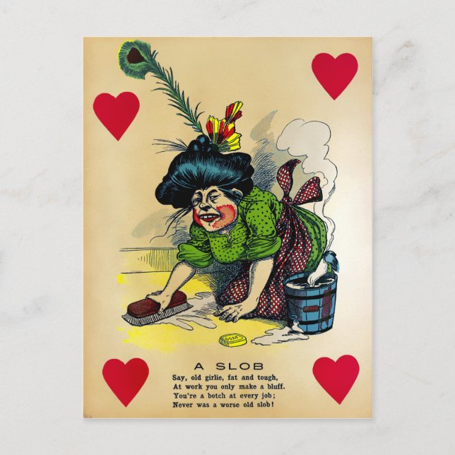Vintager Essig-Valentinstag Postkarte (Vorderseite)