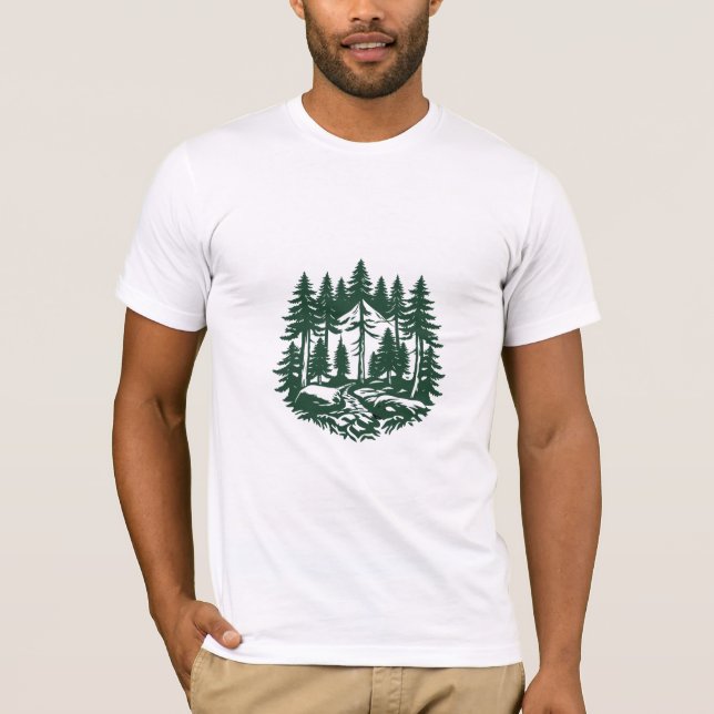 Vintager Evergreen Forest T-Shirt (Vorderseite)