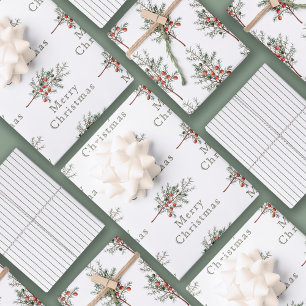 Vintager Evergreen Juniper Branchentag Geschenkpapier Set