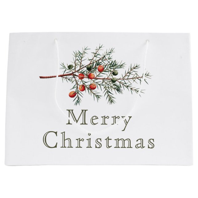 Vintager Evergreen Juniper Branchentag Große Geschenktüte (Vorderseite)