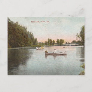 Vintager Exall Lake, Dallas Texas Postkarte