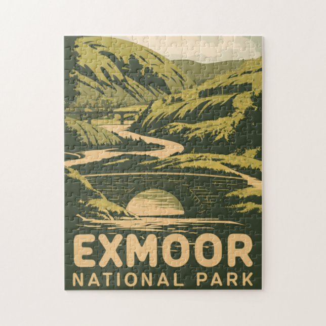 Vintager Exmoor-Nationalpark Puzzle (Vertikal)