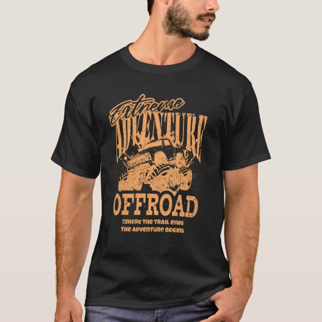 Vintager "Extreme Adventure Offroad" Monster Truck T-Shirt (Vorderseite)