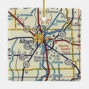 Vintager Fahrplan für Albanien und Georgien Keramikornament