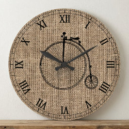 Vintager Fahrradfahrer Große Wanduhr