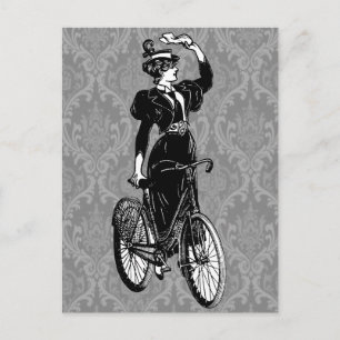 Vintager Fahrradfahrer Postkarte