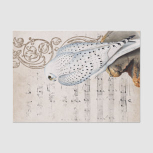 Vintager Falknerei - Falcon Bird Scroll Reben Seidenpapier