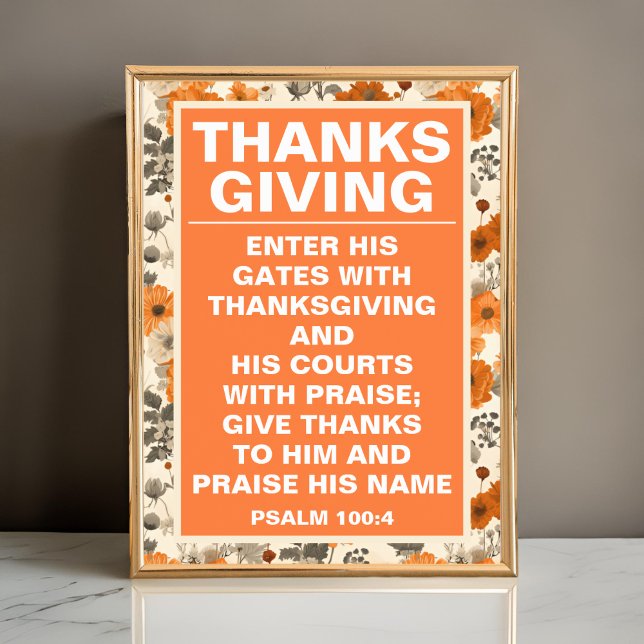 Vintager Fall Blume Erntedank Mauer Poster (Von Creator hochgeladen)