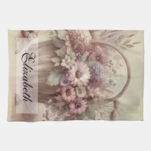 Vintager Fall Blume pastellfarbene Aquarellmalerei Geschirrtuch