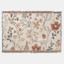 Vintager Fall Blumenmuster auf Creme Rustikaler He