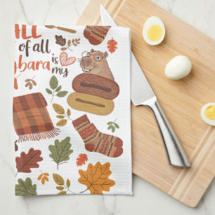 Vintager Fall Capybara Handtuch