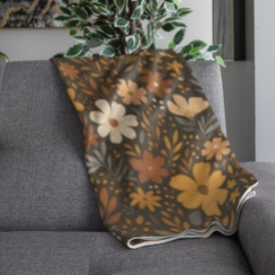 Vintager Fall Floral Muster - Herbst-Blume Fleecedecke