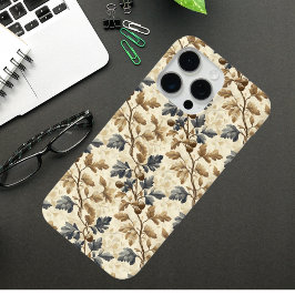 Vintager Fall Oak Leaf | Elegantes Blau und Gold Case-Mate iPhone Hülle