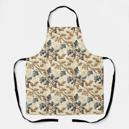 Vintager Fall Oak Leaf | Elegantes Blau und Gold Schürze