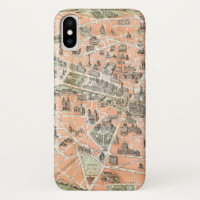 Vintager Fall Paris Map iPhone X