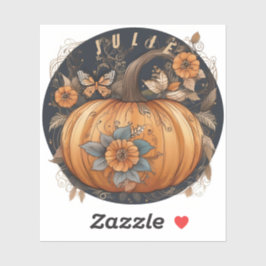 Vintager Fall Pumpkin. Fall Pumpkin und Blume, Aufkleber
