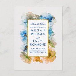 Vintager Fall Save the Date - Gold und Navy Ankündigungspostkarte