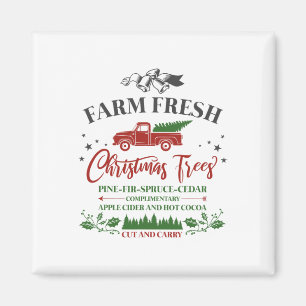 Vintager Familienbetrieb Frische Weihnachtsbäume Magnet
