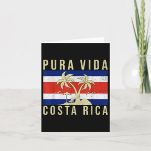 Vintager Familienurlaub Costa Rica Flag Pura Vida Karte
