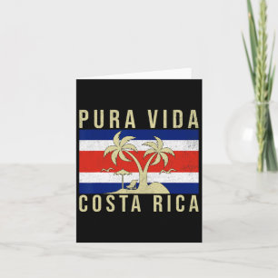Vintager Familienurlaub Costa Rica Flag Pura Vida Karte