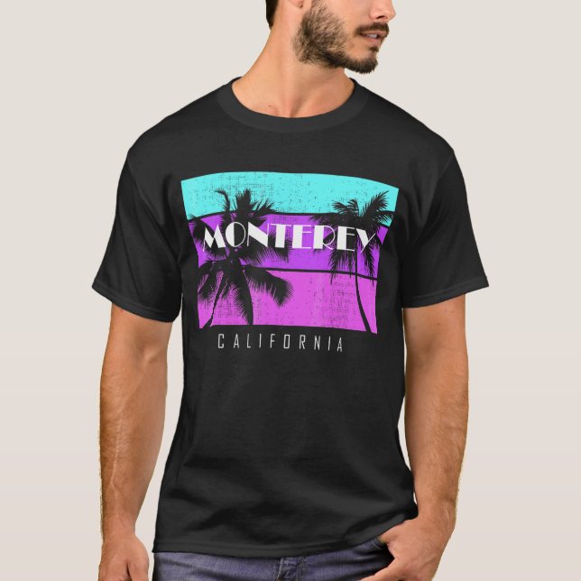 Vintager Familienurlaub Kalifornien Monterey Beach T-Shirt (Vorderseite)