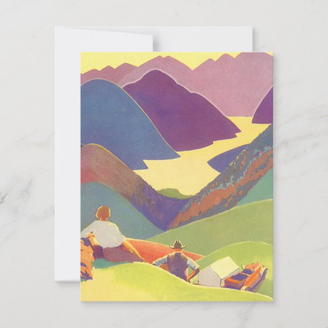 Vintager Familienurlaub, Picnic in den Bergen (Vorderseite)