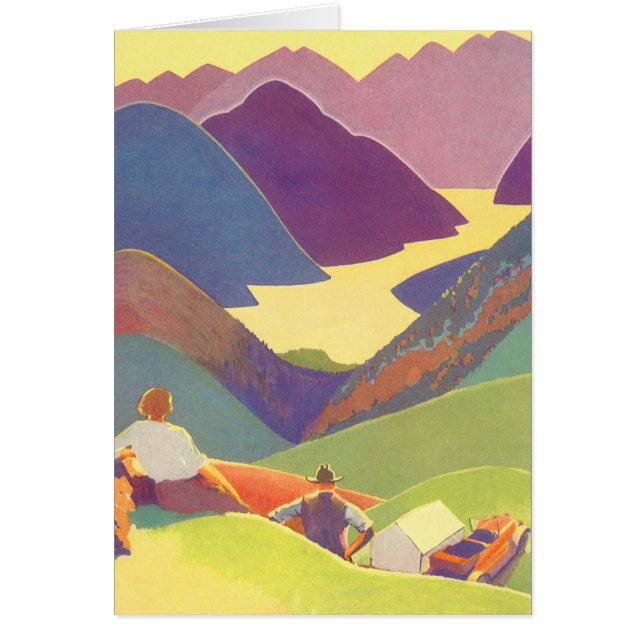 Vintager Familienurlaub, Picnic in den Bergen (Vorne)