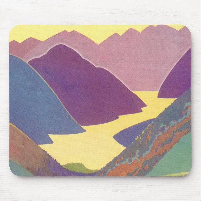 Vintager Familienurlaub, Picnic in den Bergen Mousepad (Vorne)