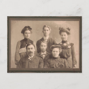 Vintager Familienvertrag Postkarte